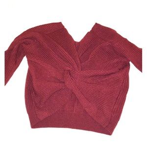 Size small maroon back tie knot sweater